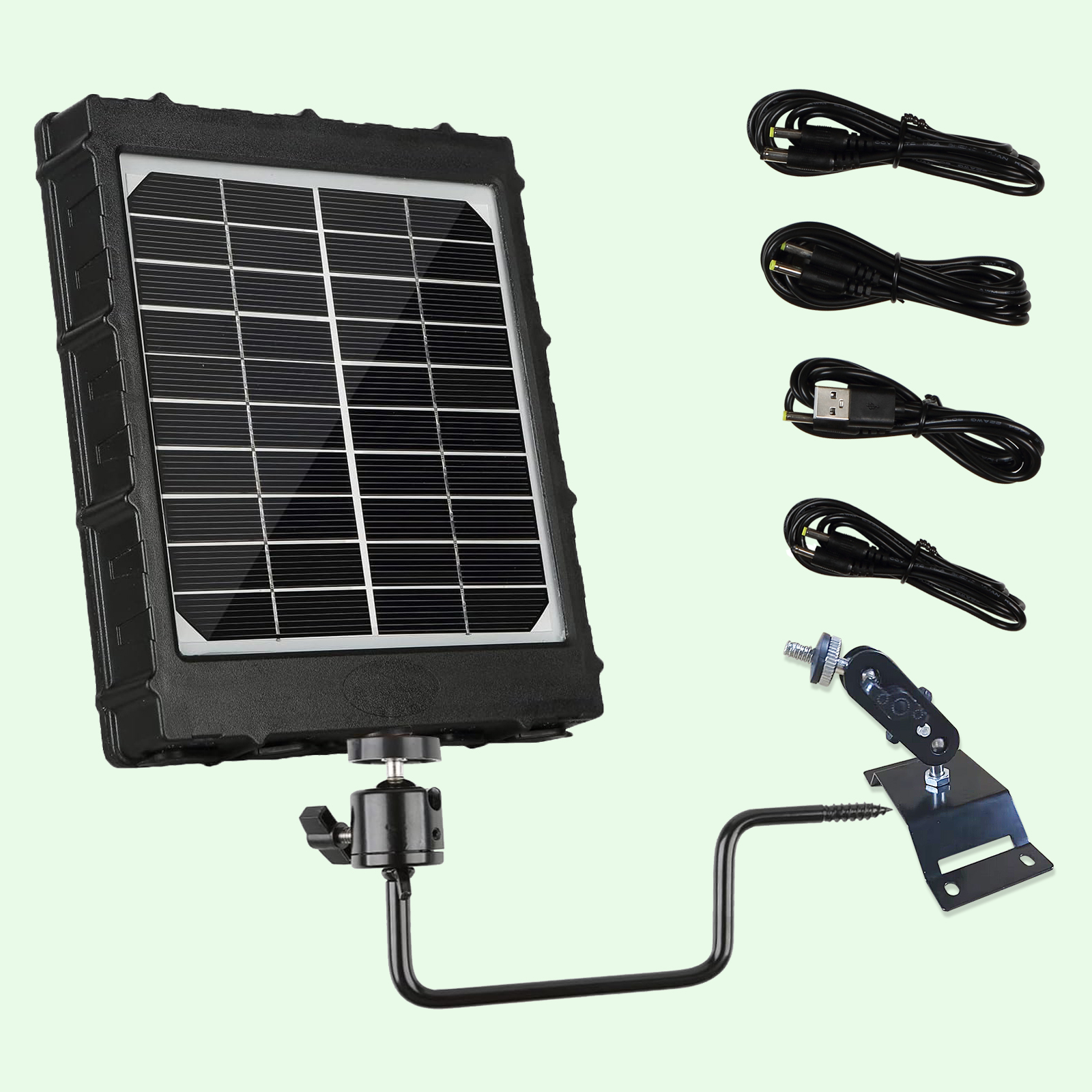 Panneau Solaire 12V/1A – Batterie 6000mAh Intégrée, IP66, Pour Caméras De Chasse Et Mangeoires à Cerfs – Compatible 96% Des Modèles